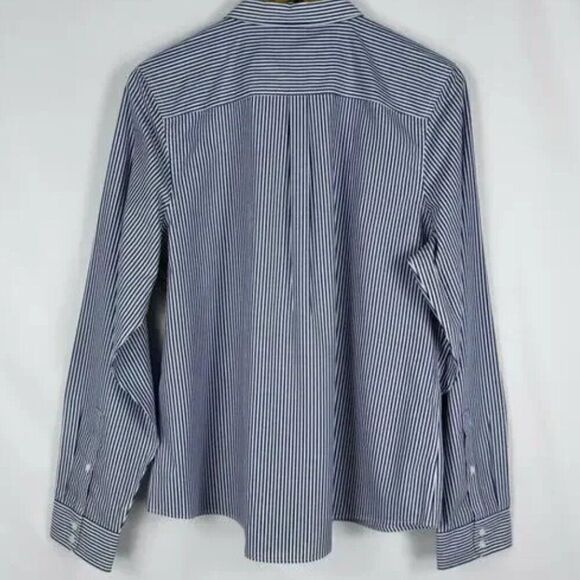 Untuckit Marsanne striped women's blue and white stripe button up blouse sz6 NWT - Picture 5 of 8